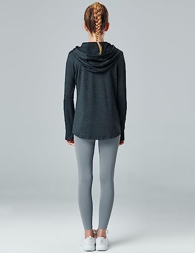 3 Pack Athletic Girls Long Sleeve Shirts With Thumb Holes Workout Hoodies For Kids Hooded Shirt Pullover Tops