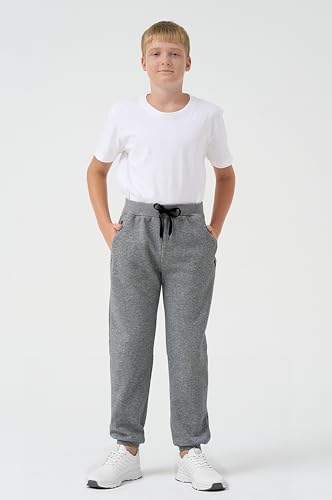 3 Pack Boys Fleece Sweatpants Athletic Soft Jogger Pants With Zipper Pockets Size 4-20 (No Pilling No Fade)