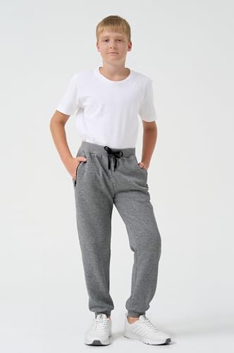 3 Pack Boys Fleece Sweatpants Athletic Soft Jogger Pants With Zipper Pockets Size 4-20 (No Pilling No Fade)