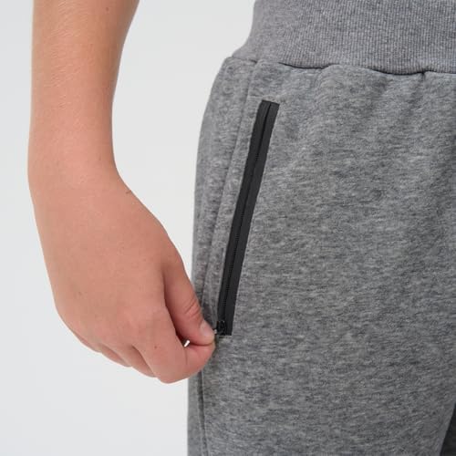 3 Pack Boys Fleece Sweatpants Athletic Soft Jogger Pants With Zipper Pockets Size 4-20 (No Pilling No Fade)