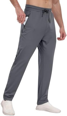 3 Pack Mens Athletic Sweatpants With Zipper Pockets Workout Gym Joggers Pants For Men Running Jogging Pants