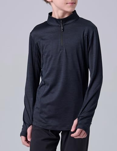 3 Pack Youth Boys Slim Fit Athletic Quarter Zip Pullover Shirts Lightweight Long Sleeve Jackets Performance Tops