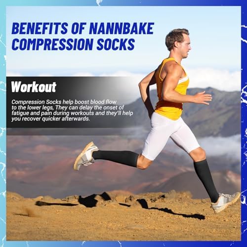 3 Pairs Compression Socks For Women & Men 15-20 MmHg Best Support For Cycling Athletic Hiking Running