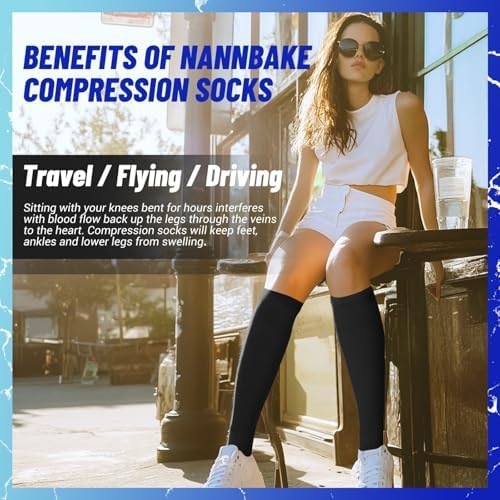 3 Pairs Compression Socks For Women & Men 15-20 MmHg Best Support For Cycling Athletic Hiking Running
