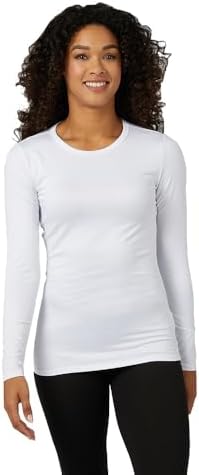 32 Degrees Heat Women's Lightweight Crew Base Layer Top Form Fitting Long Sleeve 4-Way Stretch Thermal