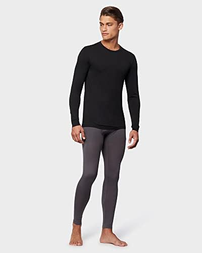 32 Degrees Men's Lightweight Baselayer Crew Top Long Sleeve Form Fitting 4-Way Stretch Thermal