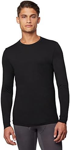 32 Degrees Men's Lightweight Baselayer Crew Top Long Sleeve Form Fitting 4-Way Stretch Thermal