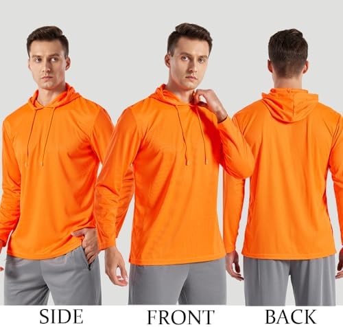 3PC Or 6PC Men’s UPF 50+ Sun Protection Lightweight Long Sleeve Hoodie Quick-Dry SPF UV Shirt For Outdoor Active Wear