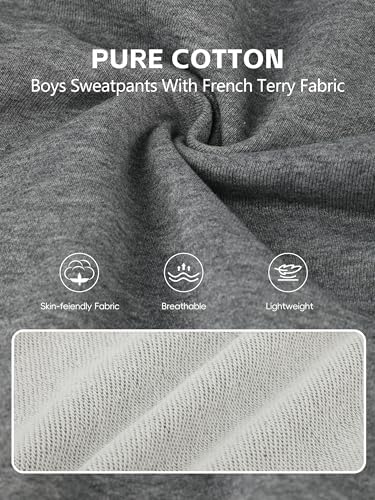 4 Pack Boys Sweatpants Joggers Cotton Athletic Sweatpants Kids Youth Joggers Pants With Pocket Drawstring 5-16Y