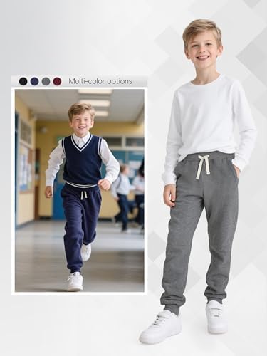 4 Pack Boys Sweatpants Joggers Cotton Athletic Sweatpants Kids Youth Joggers Pants With Pocket Drawstring 5-16Y