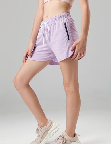 4 Pack Youth Girls Athletic Shorts 3" Girls Soccer Shorts Kids Workout Gym Clothes Activewear Apparel With Zipper Pockets