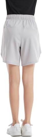 4 Packs Girls Athletic Shorts With Pockets Running Active Shorts Dry-Fit Sports Workout Shorts For Kids Teens