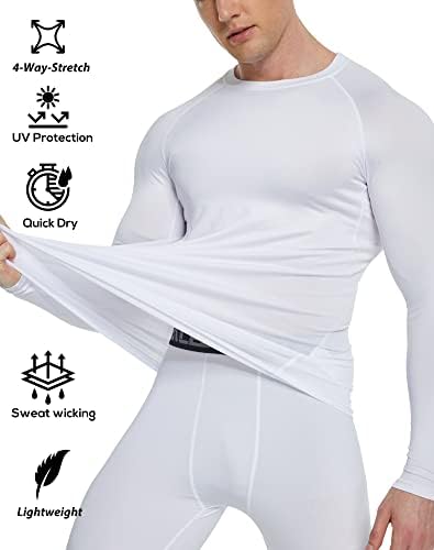 5 Or 4 Pack Compression Shirts For Men Long Sleeve Athletic Base Layer Undershirt Gear T Shirt For Workout