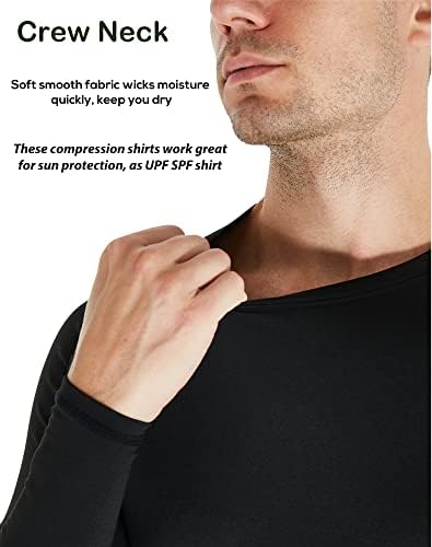 5 Or 4 Pack Compression Shirts For Men Long Sleeve Athletic Base Layer Undershirt Gear T Shirt For Workout