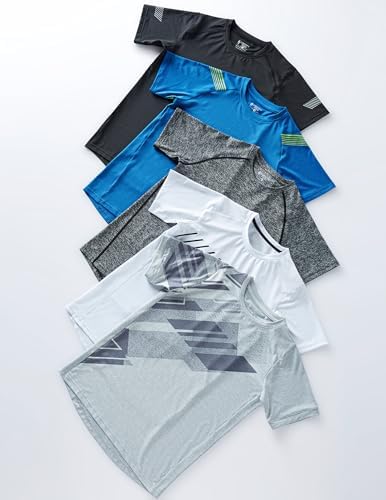 5 Pack Boys Athletic T Shirts Youth Kids Dry Fit Short Sleeve Tees Performance Tops Activewear Clothing Bulk