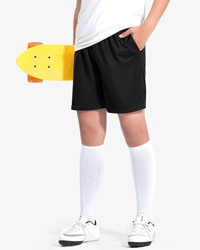 5 Pack Boys Basketball Shorts Kids Youth Athletic Short Boy Quick Dry Sport Clothes With Pockets Size 7-14 Years