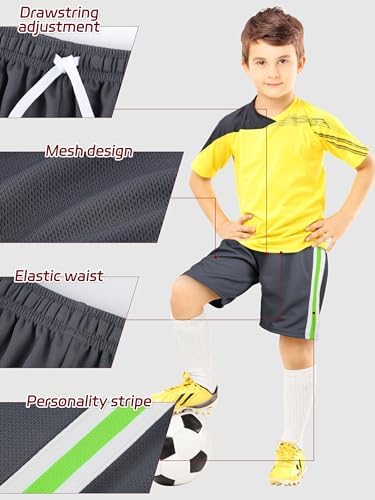 5 Pack Boys Shorts Boys Athletic Basketball Mesh Kids Soccer Gym Shorts Clothes Quick Dry Active Sports Shorts