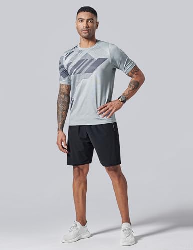 5 Pack Men’s Active Quick Dry Crew Neck T Shirts Athletic Running Gym Workout Short Sleeve Tee Tops Bulk