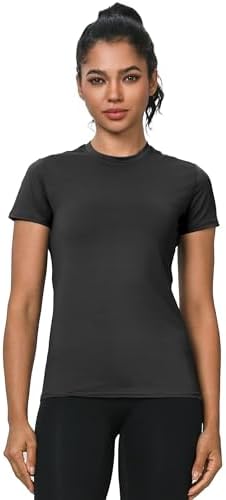 5-Pack Women's Compression Shirts Short Sleeve Workout Tops Athletic Baselayer Quick Dry Gym Yoga Running T-Shirt