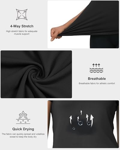 5-Pack Women's Compression Shirts Short Sleeve Workout Tops Athletic Baselayer Quick Dry Gym Yoga Running T-Shirt