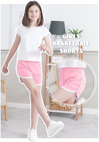 5 Packs Girls Soccer Shorts Toddler Athletic Running Dolphin Active Gym Workout Kids Quick Dry Shorts For Girls