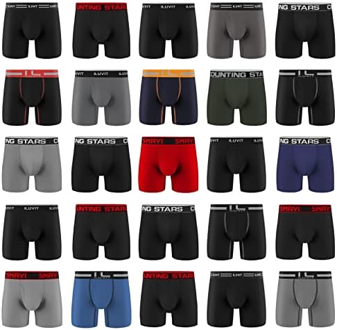 5Mayi Men's Boxer Briefs Fly Front With Pouch Athletic Mens Underwear Performance Boxer Briefs For Men Pack