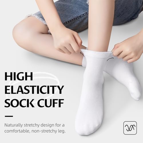 6 Pack Kids Socks Girls Socks For School Uniform Soft Cotton Seamless Toe Athletic Crew Socks