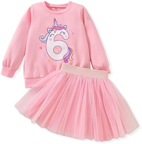 6th Birthday Outfit for Girls 6 Year Old Six Sixth Sweatshirt Tutu Skirt Fall Clothes
