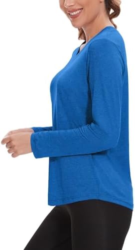 7 Pack Womens Long Sleeve Athletic Shirts UV Sun Protection UPF 50+ Quick Dry Workout Running Tops V Neck