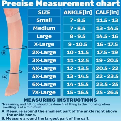 ABSOLUTE SUPPORT - Compression Stockings For Women 20-30mmHg - Sheer Graduated Support Knee High For Varicose Veins Circulation Edema Arthritis Leg Pain - Nude Medium - A205NU2