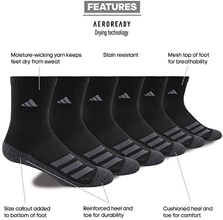 Adidas Boys Kids-boy's/Girl's Cushioned Angle Stripe Crew Socks (6-pair)