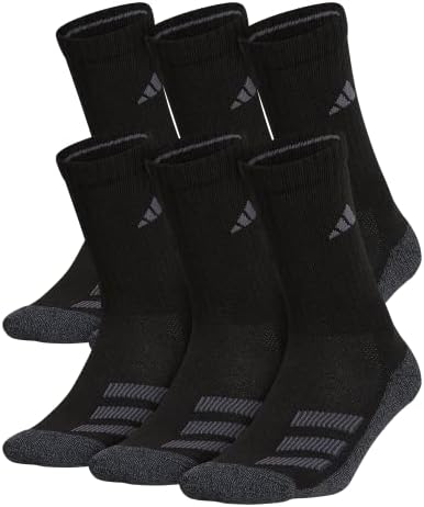 adidas boys Kids-boy's/Girl's Cushioned Angle Stripe Crew Socks (6-pair)