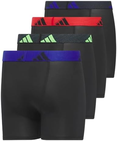 Adidas Boys' Performance Boxer Briefs Underwear For Kids (4-Pack)