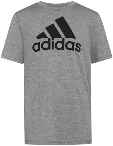 adidas Boys' Plus Size Short Sleeve Aeroready Performance Logo Tee T-Shirt