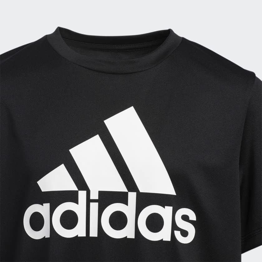 Adidas Boys Short Sleeve Aeroready Performance Logo Tee T-shirt T Shirt Black X-Large US