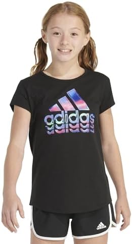Adidas Girls' Short Sleeve Cotton Essential T-Shirt Top