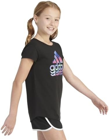 Adidas Girls' Short Sleeve Cotton Essential T-Shirt Top