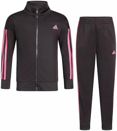adidas Girls Zip Front Classic Tricot Jacket and Joggers SetTricot Track Set