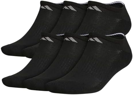 adidas Men's Athletic Cushioned 6-Pack No Show Socks for Men