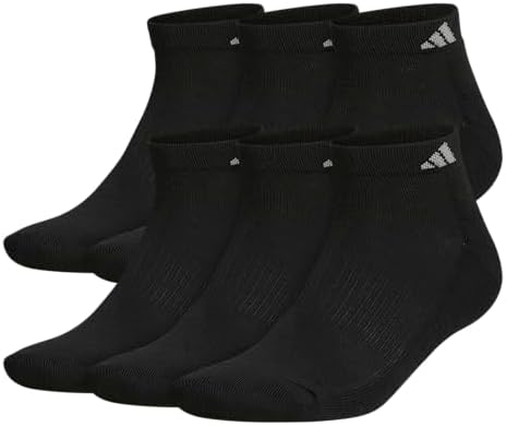 adidas Men's Athletic Cushioned Low Cut Socks with Arch Compression for a Secure Fit (6-Pair)