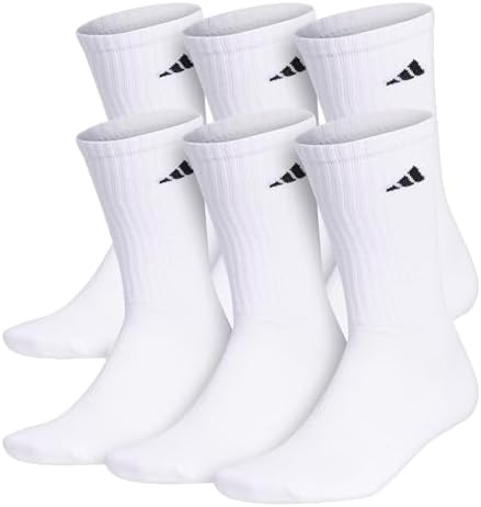 adidas mens Athletic Cushioned Crew Socks With Arch Compression for a Secure Fit (6-pair)