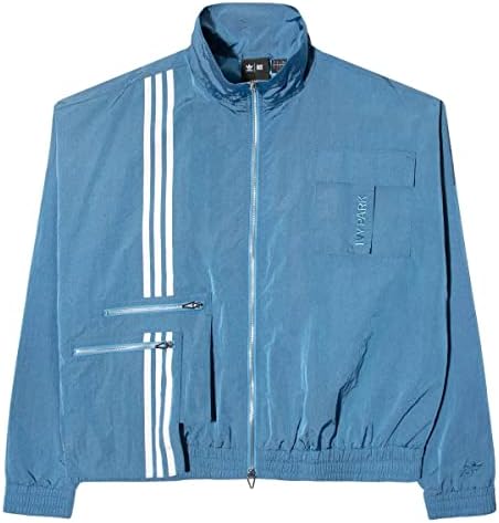ADIDAS UNISEX IVY PARK NYLON TRACK JACKET BLUE (Small)