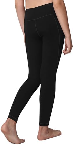 AENLLEY Yoga Active Leggings For Girls With 2 Pockets - Kids Workout Yoga Pants For Athletic (Pack Of 2