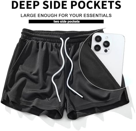 AIMPACT Mens Mesh Running Shorts 3 Inch Quick Dry Gym Athletic Workout Shorts For Men With Pockets