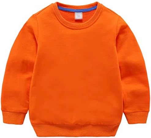 AIWUHE Toddler Boys Girls Solid Pullovers Sweatshirt Long Sleeve T-Shirt Kids Cotton Crewneck Thin Tops 1-8 Years Blouse