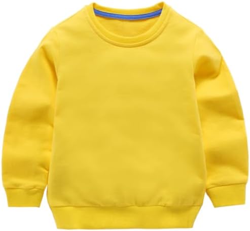 AIWUHE Toddler Boys Girls Solid Pullovers Sweatshirt Long Sleeve T-Shirt Kids Cotton Crewneck Thin Tops 1-8 Years Blouse