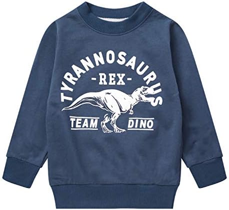 Akyzic Boy Dinosaur Sweatshirts Toddler Long Sleeve Cotton Space Pullover Cartoon T-Shirts Sport Top Tee For Kids 2-7T
