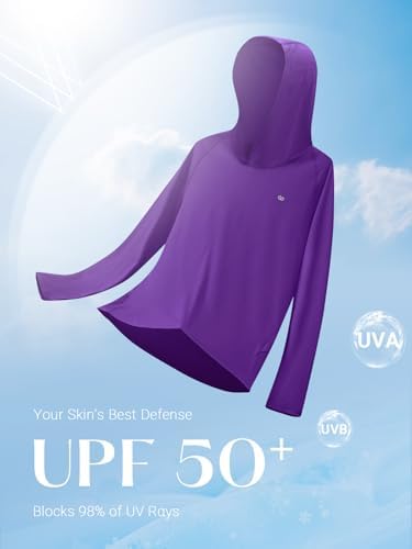 ALLZERO Women's Sun Protection Hoodie UPF 50+ Lightweight Long Sleeve With Back Breathable Mesh For Outdoor Fishing Hiking