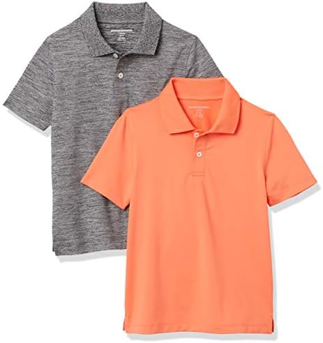 Amazon Essentials Boys and Toddlers' Short-Sleeve Active Performance Polo Shirts Pack of 2
