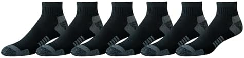 Amazon Essentials Men's Athletic Ankle Socks Breathable Cotton Blend Cushioned 6 Pairs